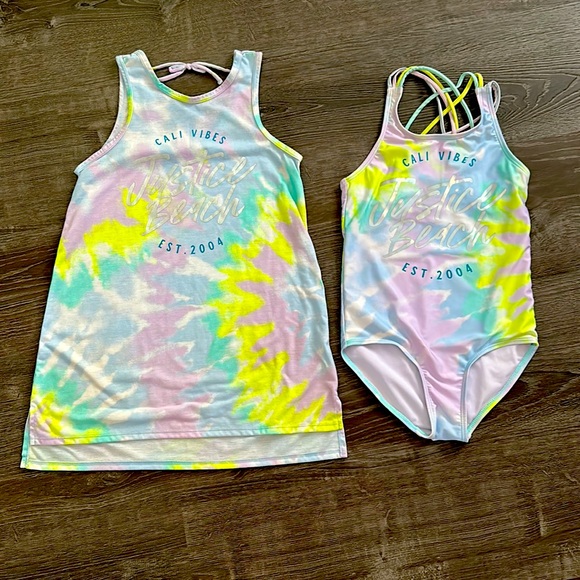 Justice Other - Justice One Piece Swimsuit & Coverup Size 10 M